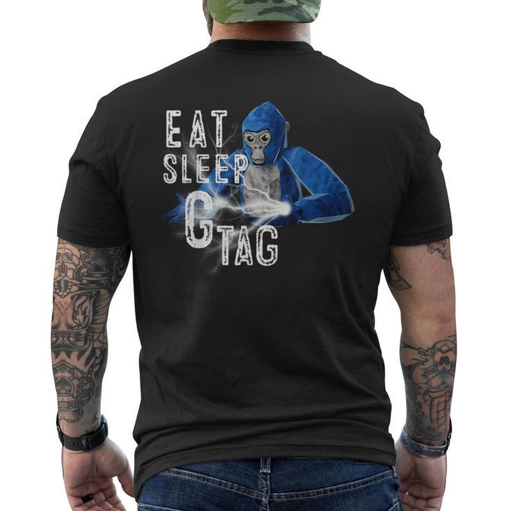 Eat Sleep Gorilla Decorations Monke Tag Vr Game Men's T-shirt Back Print