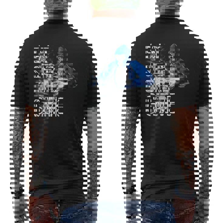 Eat Sleep Gorilla Monke Tag Gorilla Vr Gamer Men's T-shirt Back Print