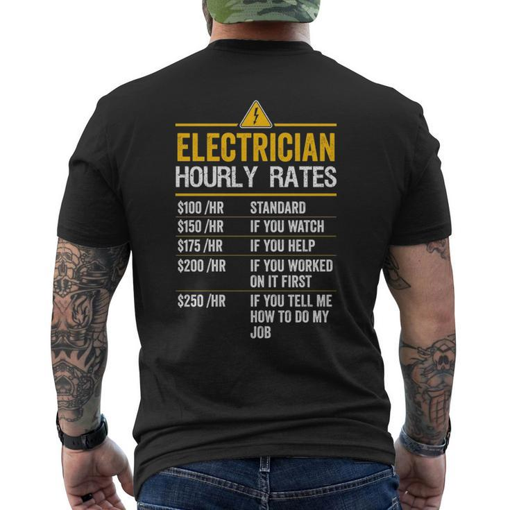 Electrician Hourly Rates Lineman For Electricians Men's T-shirt Back Print