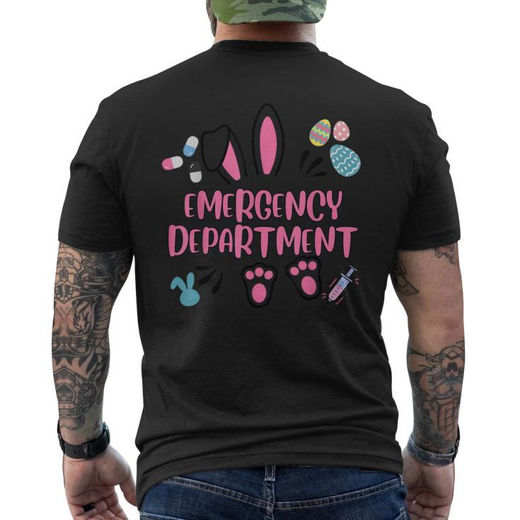 Emergency Department Rabbit Bunny Happy Easter Eggs Men's T-shirt Back Print