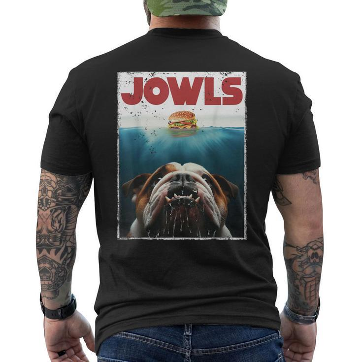 English Bulldog Jowls Burger Bully Dog Mom Dog Dad Men's T-shirt Back Print