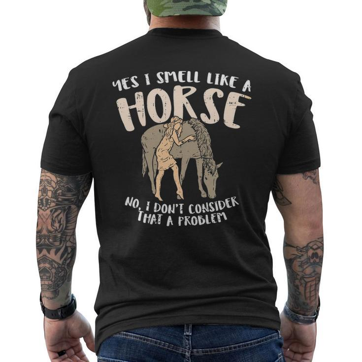 Equestrian I Smell Like Horse Girl Men's T-shirt Back Print