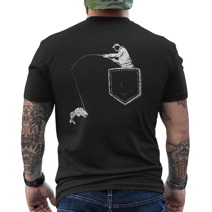 Fisherman Fishing Pocket For Father & Grandpa Mens Back Print T-shirt