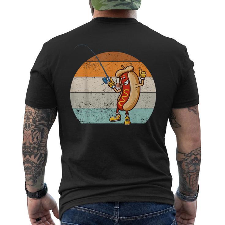 Fishing Hot Dog Retro Vintage Hot Dog Fishermen Men's T-shirt Back Print