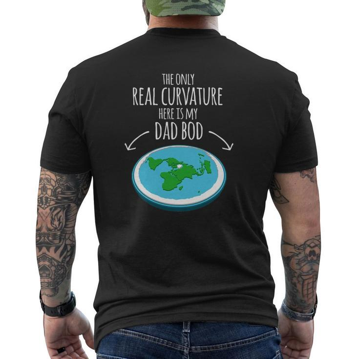 Flat Earth Truth Curvature Dad Bod Father's Day Mens Back Print T-shirt