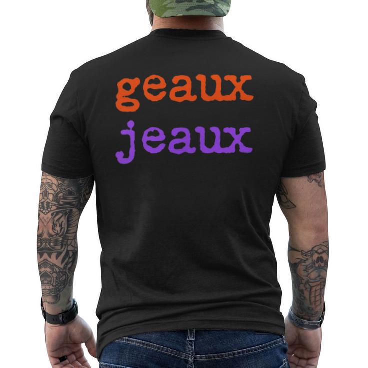 Football Geaux Jeaux Louisiana Meme Slang Saying Men's T-shirt Back Print