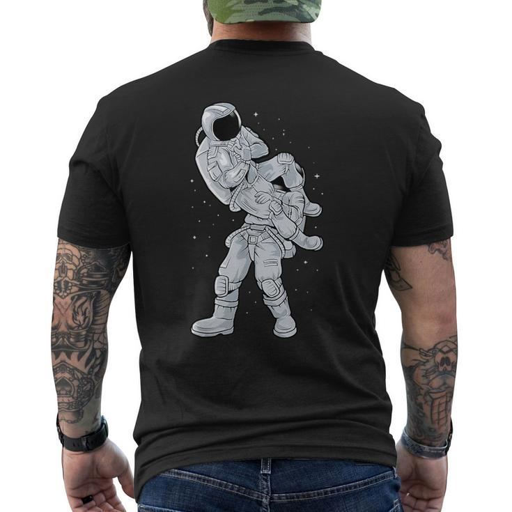 Galaxy Bjj Astronaut Flying Armbar Jiu-Jitsu Brazilian Men's T-shirt Back Print