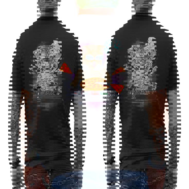 Galaxy Dj Pizza Cat Space Pizza Kitty Men's T-shirt Back Print