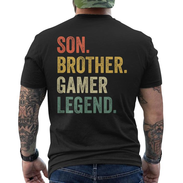 Gaming Son Brother Gamer Legend Video Game Vintage Men's T-shirt Back Print