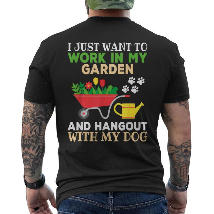 Gardening Dog Lover Gardener Garden Plants Men's T-shirt Back Print