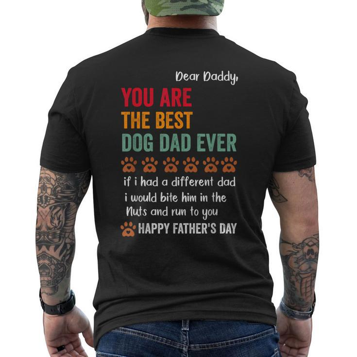 Happy Fathers Day From Dog Treats To Dad Quote Men's T-shirt Back Print