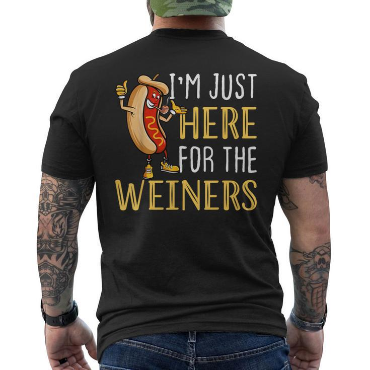 Hot Dog I'm Just Here For The Wieners Sausage Men's T-shirt Back Print
