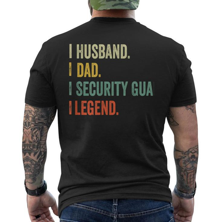 Husband Dad Security Guard Legend Vintage Retro Men's T-shirt Back Print