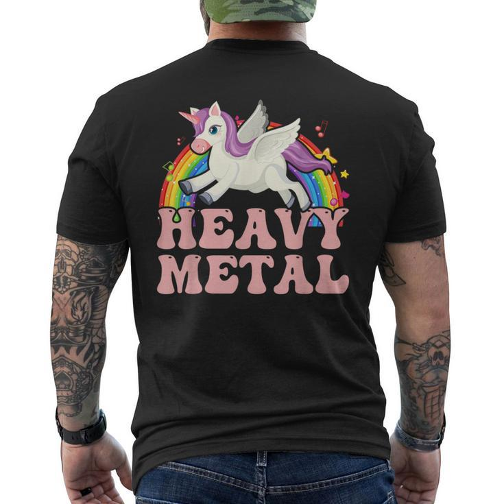 Ironic Cool Unicorn Heavy Metal Music Festival Men's T-shirt Back Print