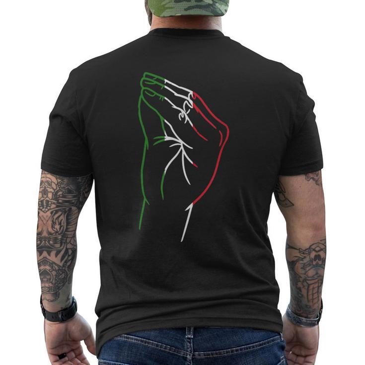 Italian Hand Gesture Italian Flag Italy Italia Men's T-shirt Back Print