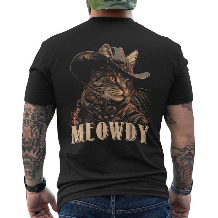 Meowdy Cat Cute Animal Adorable Cowboy Cats Kitten Men's T-shirt Back Print