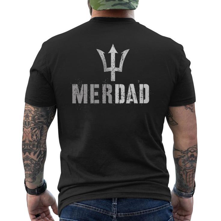 Merdad Protector Mer Father Mermaid Daughter Guard Dad Men's T-shirt Back Print