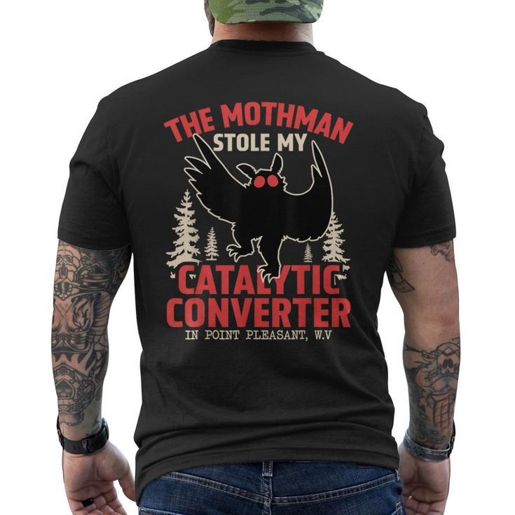 Mothman Stole My Catalytic Converter Mothman Cryptid Men's T-shirt Back Print