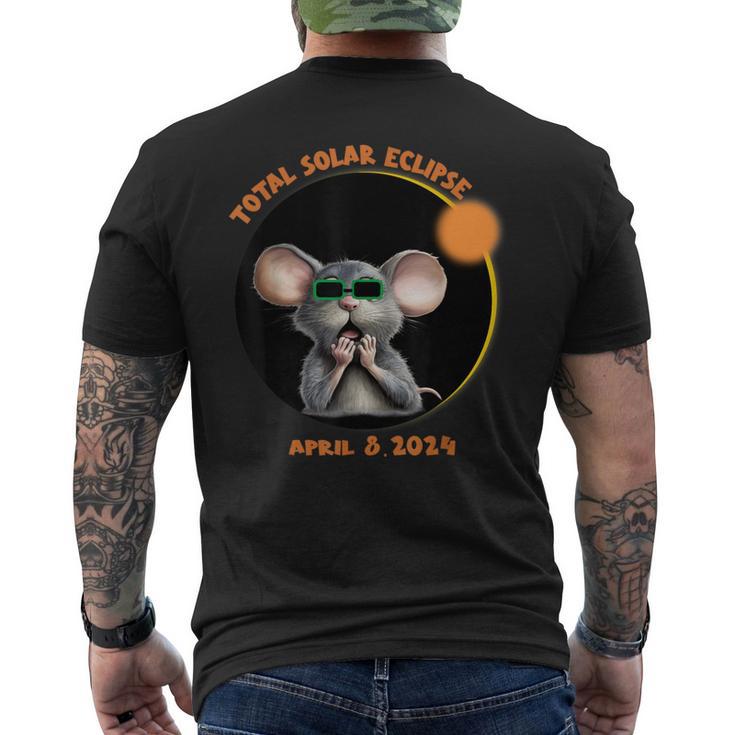 Mouse Watching Total Solar Eclipse 2024 Men's T-shirt Back Print