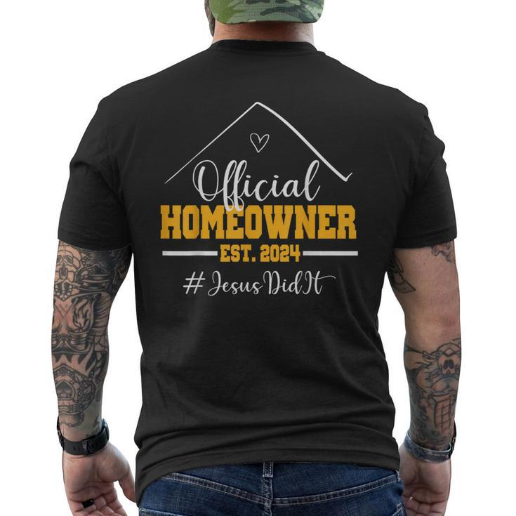 Official Homeowner Proud New Housewarming Party 2024 Men's T-shirt Back Print