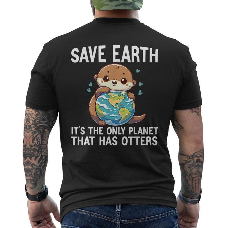Otters Earth Day 2024 Environmentalist Women Men Men's T-shirt Back Print