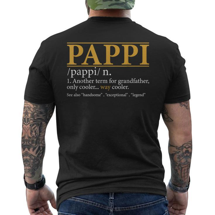 Pappi Definition Fathers Day Grandpa Men's T-shirt Back Print