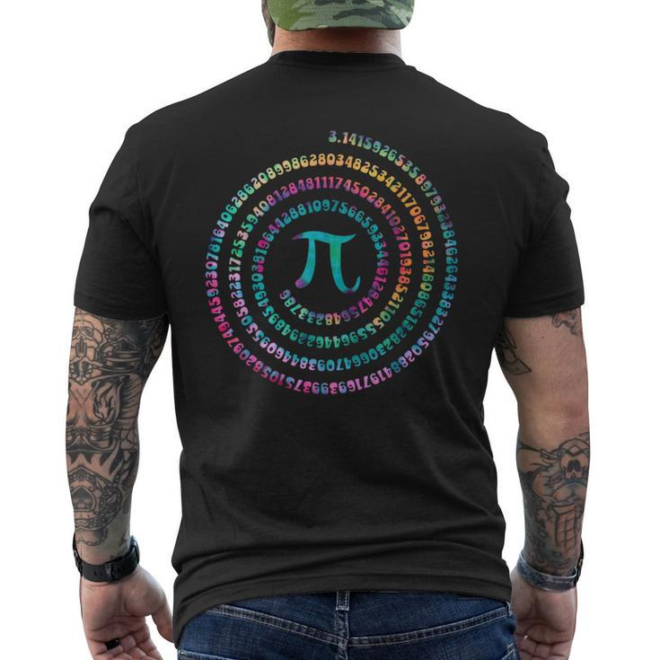 Pi Day Spiral Pi Math For Pi Day 314 Tie Dye Men's T-shirt Back Print