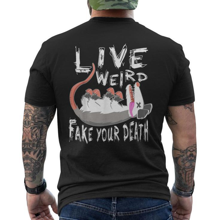 Possum Live Weird Fake Your Death Opossum Men's T-shirt Back Print