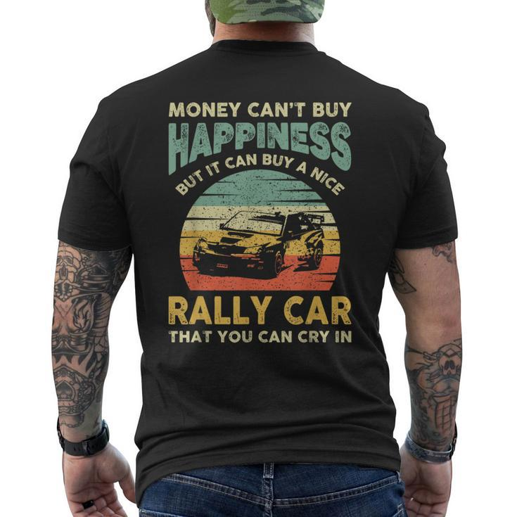 Rally Car Joke Saying Retro Vintage Dirt Track Racing Men's T-shirt Back Print