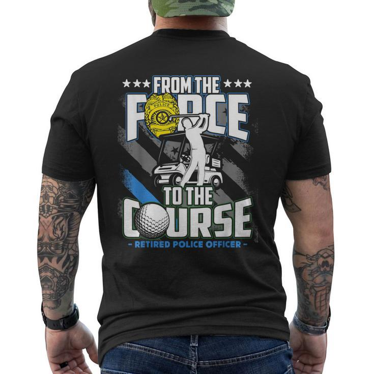 Retired Police Officer Golf Retirement Men's T-shirt Back Print