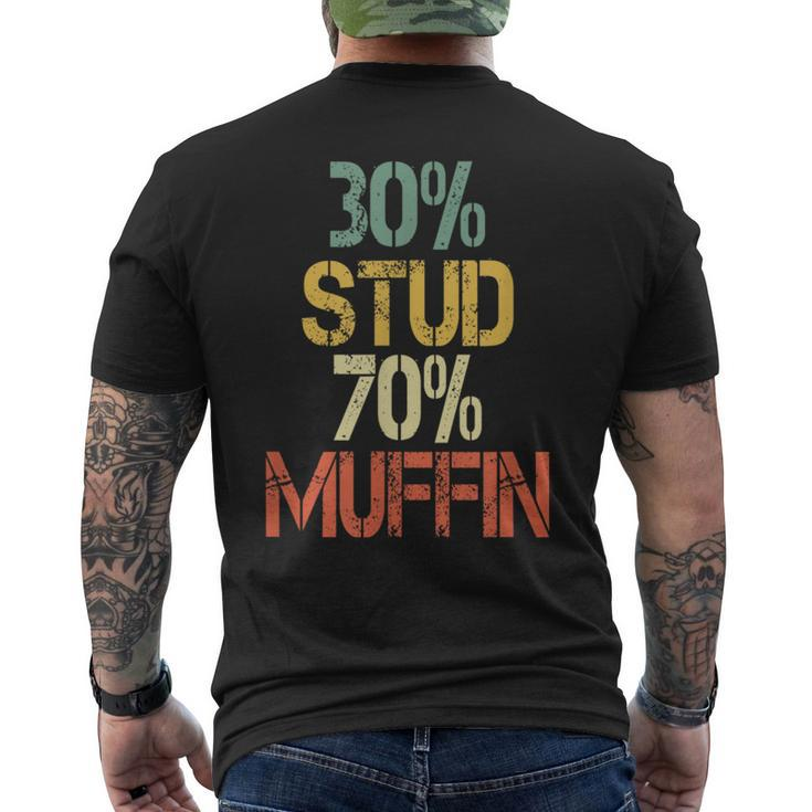 Retro 30 Stud 70 Muffin Sarcasm Dad Bod Figure Men's T-shirt Back Print