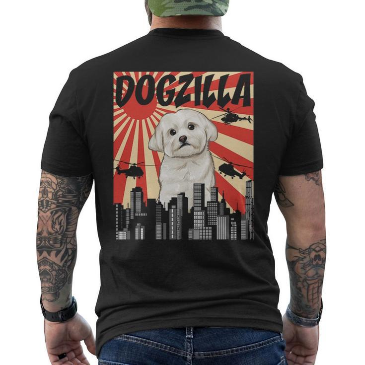Retro Japanese Dogzilla Maltese Men's T-shirt Back Print