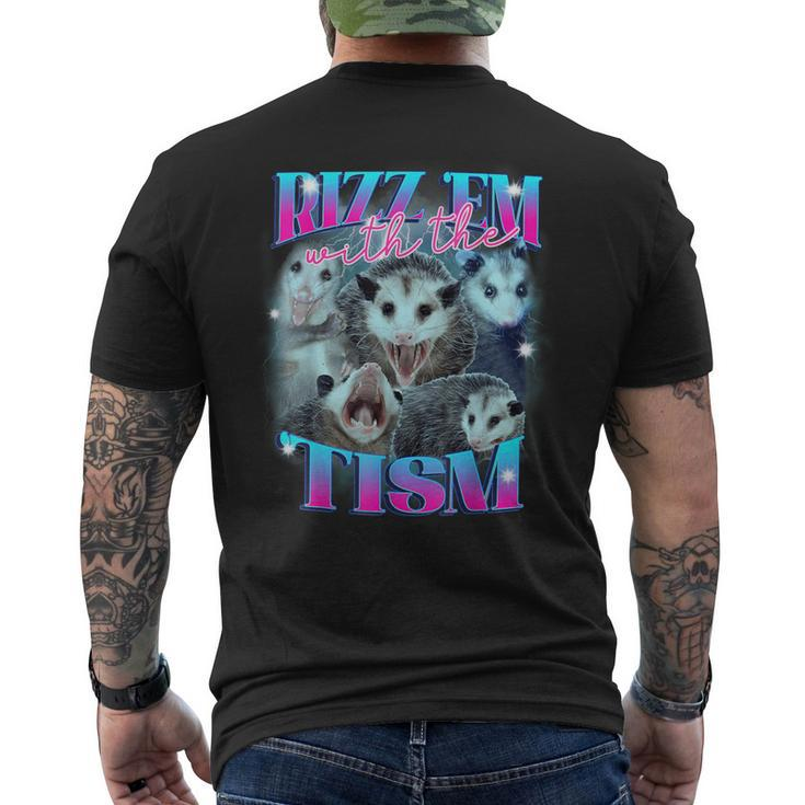 Rizz Em With The Tism Opossum Men's T-shirt Back Print