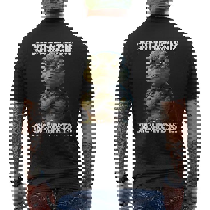 With Saying Guten Morgen Ganz Thin Eis T-Shirt mit Rückendruck