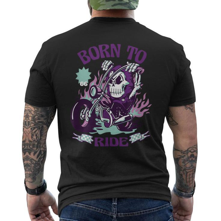 Skeleton Biker Fan & Vintage Skull Biker Men's T-shirt Back Print