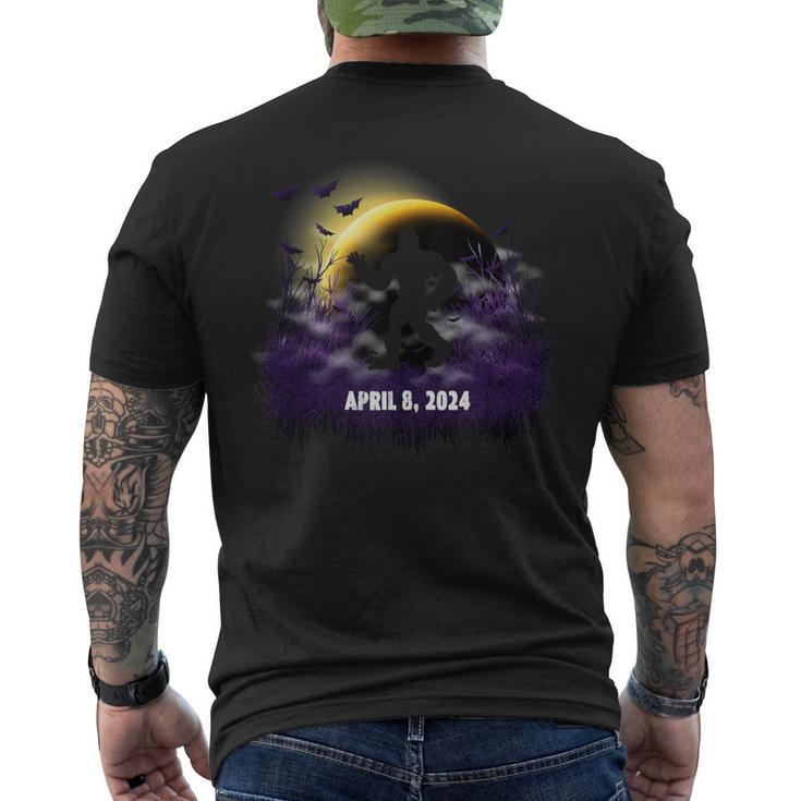 Solar Eclipse April 08 2024 Bigfoot Men's T-shirt Back Print