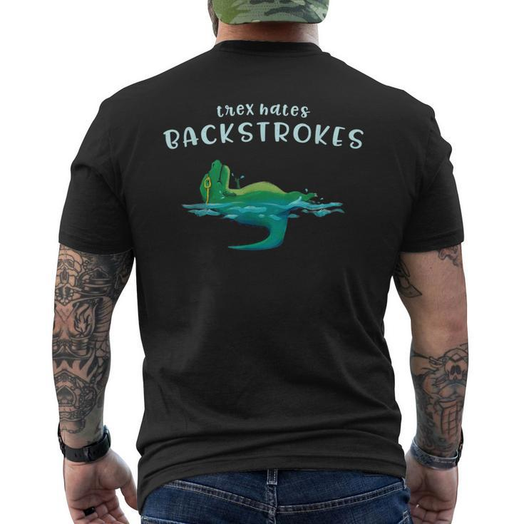 T-Rex Hates Back Strokes Swimming Quote S Men's T-shirt Back Print