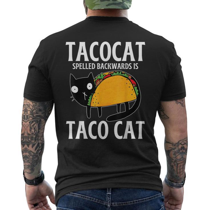 Tacos Mexican Food Tacocat Spelled Backwards Taco Cat Men's T-shirt Back Print