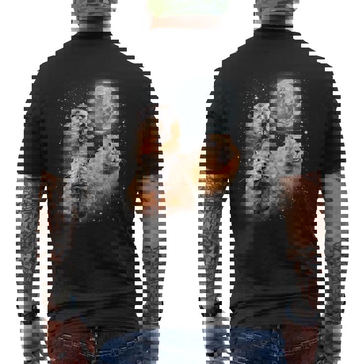 Three Groundhog Moon 3 Groundhog Head Groundhog Day Men's T-shirt Back Print