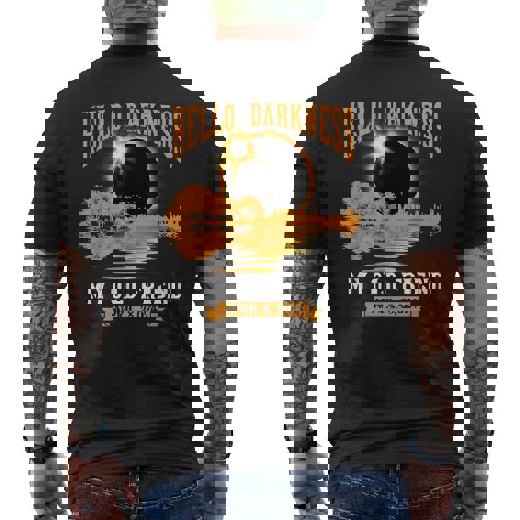 Total Solar Eclipse 2024 Hello Darkness My Old Friend Men's T-shirt Back Print