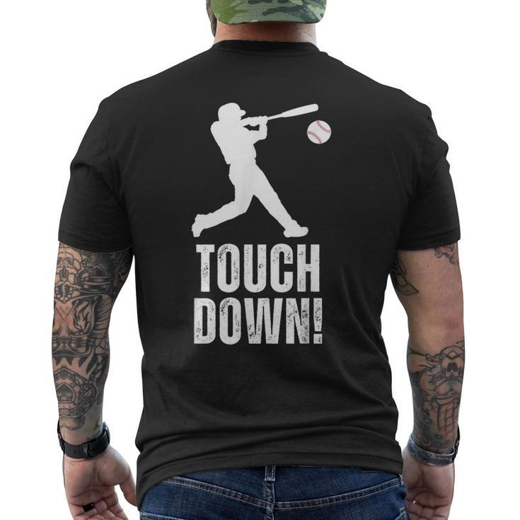 Touchdown Baseball Sports Vintage Baseball Player Men's T-shirt Back Print