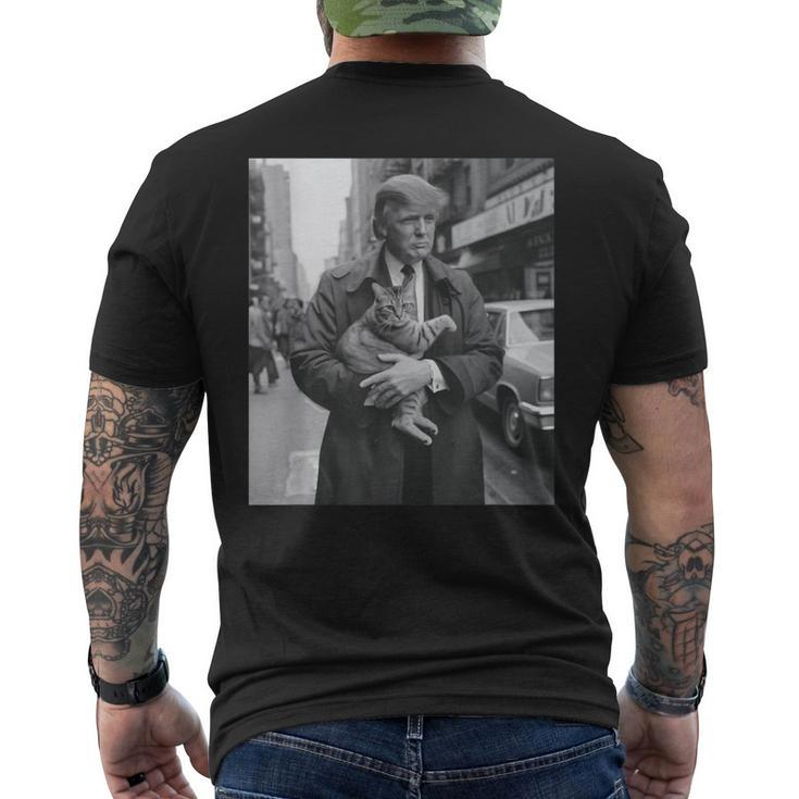Trump And Cat Political Men's T-shirt Back Print
