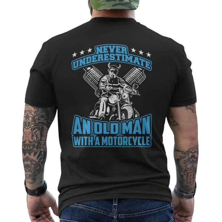 Never Underestimate An Old Man With A Motorcycle Men's T-shirt Back Print