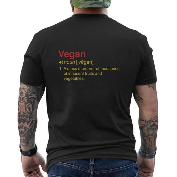 Vegan Definition Mens Back Print T-shirt