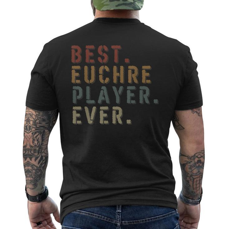 Vintage Best Euchre Player Ever Euchre Board Game Men's T-shirt Back Print