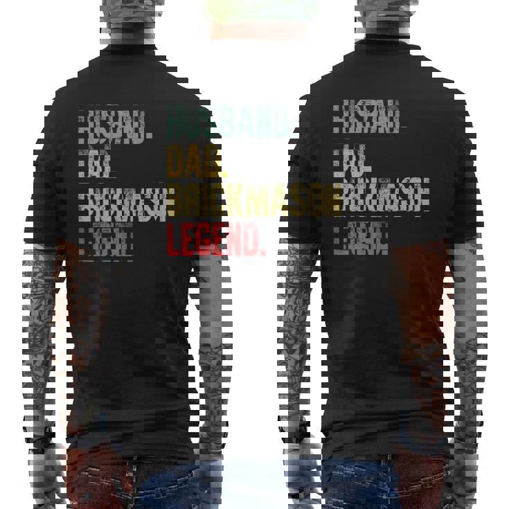 Vintage Husband Dad Brick Mason Legend Retro Mens Back Print T-shirt