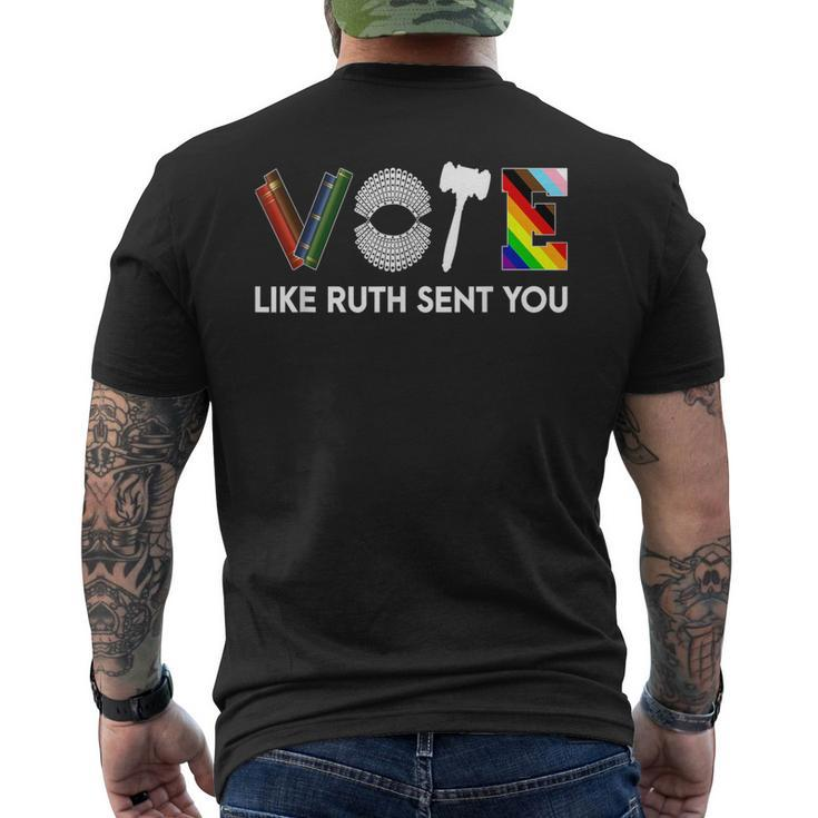 Vote Like Ruth Sent You Gavel Feminists Lgbt Pride Men's T-shirt Back Print