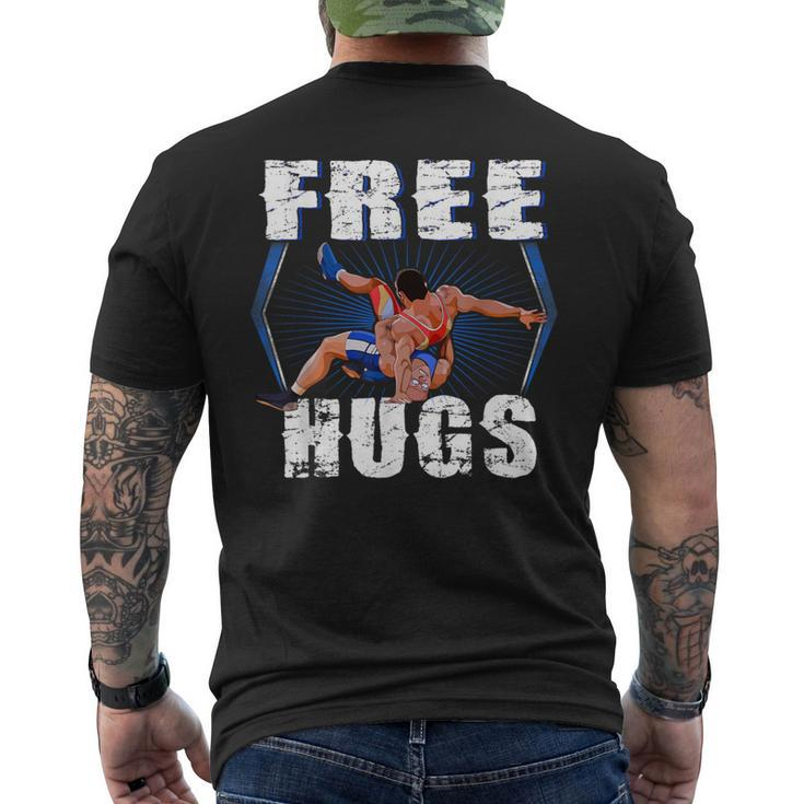 Wrestling Free Hugs Wrestling Vintage Men's T-shirt Back Print