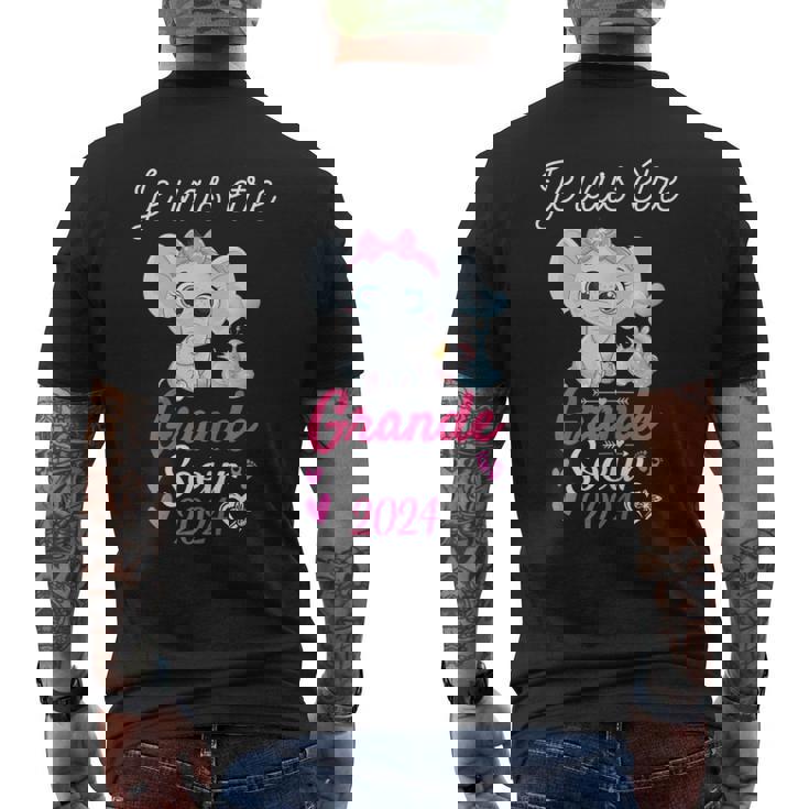 Future Grande Sœur Éléphant Je Vais Être Grande Soeur 2024 T-shirt imprimé au dos