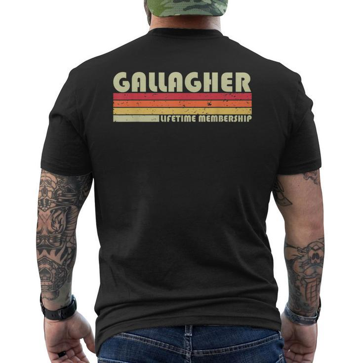 Gallagher Surname Retro Vintage 90S Birthday Reunion Men's T-shirt Back Print